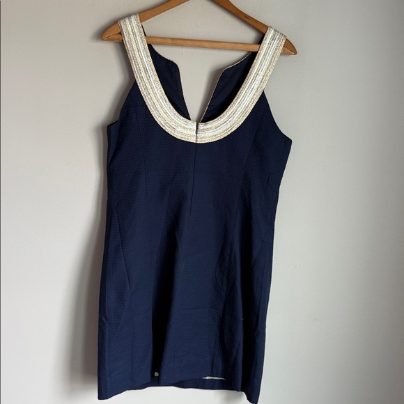 NEW LILLY PULITZER VALLI SHIFT DRESS in True Navy 8 - Picture 5 of 14
